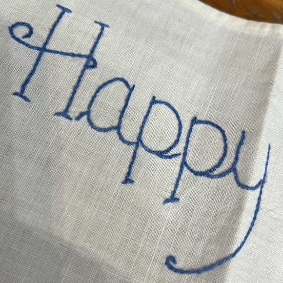 Vintage  Happy Days Cross Stitch Piece ready to frame or to make a pillow - Picture 9 of 10